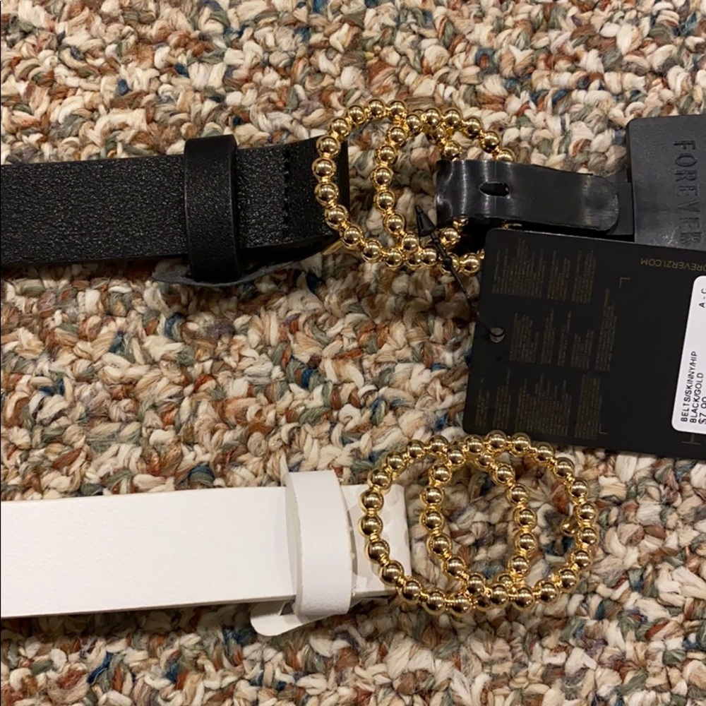Black and white F21 belt